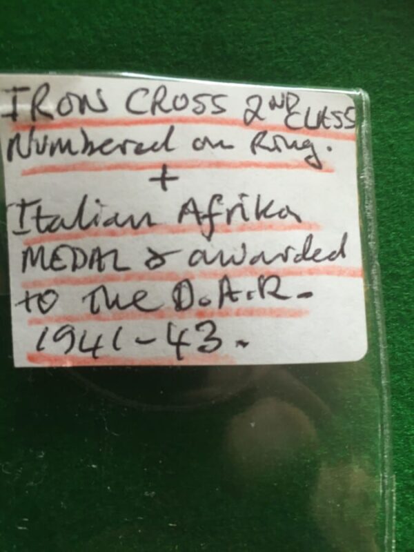 WW2 , 2nd class Iron cross and Italian-German campaign medals 1941-1942 - Image 3