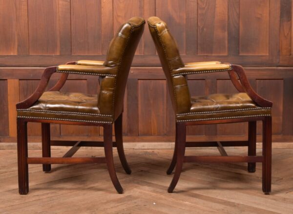 Pair Of Olive Green Chesterfield Armchairs SAI2809 - Image 11