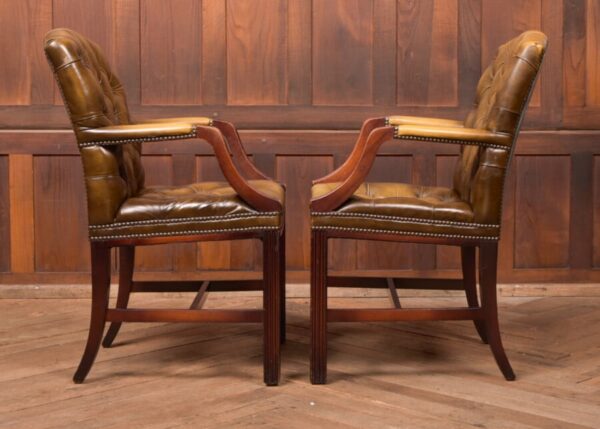 Pair Of Olive Green Chesterfield Armchairs SAI2809 - Image 9