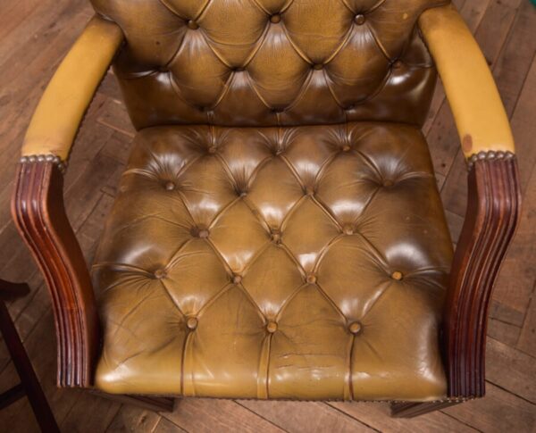 Pair Of Olive Green Chesterfield Armchairs SAI2809 - Image 7