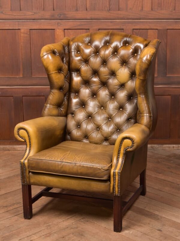 Olive Green Chesterfield Wing Back Chair SAI2811