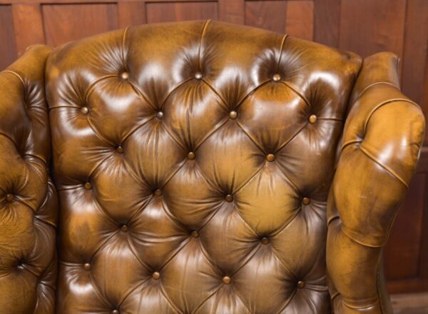 Olive Green Chesterfield Wing Back Chair SAI2811 - Image 6
