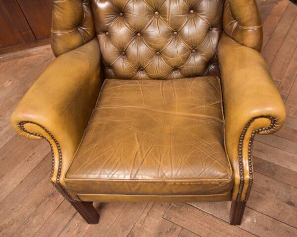 Olive Green Chesterfield Wing Back Chair SAI2811 Antique Chairs 4
