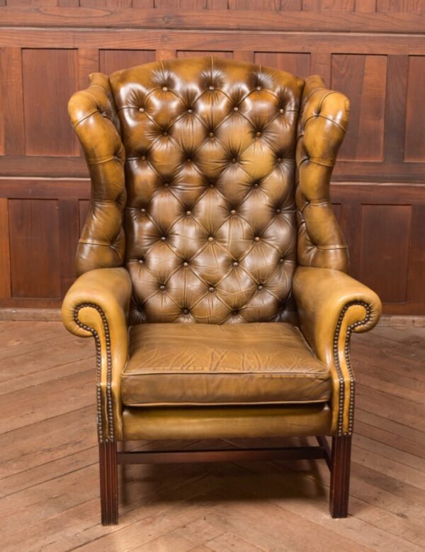 Olive Green Chesterfield Wing Back Chair SAI2811 - Image 3