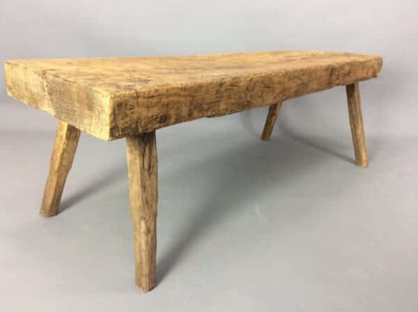 Large 19th Century Welsh Oak Pig Bench bench Antique Benches 6