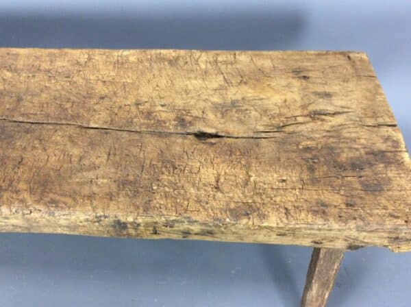 Large 19th Century Welsh Oak Pig Bench bench Antique Benches 8