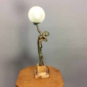 Art Deco Spelter Figural Lamp c1930’s art deco Antique Lighting