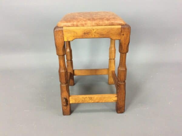 Colin ‘Beaverman’ Almack Oak Stool antique stool Antique Furniture 8