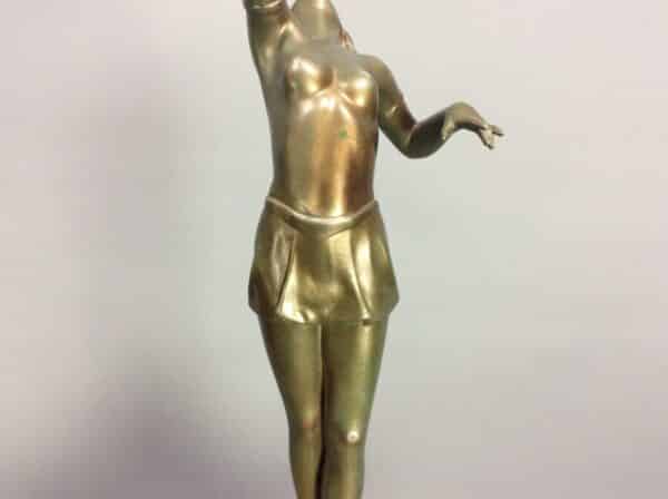 Art Deco Spelter Figural Lamp c1930’s art deco Antique Lighting 7