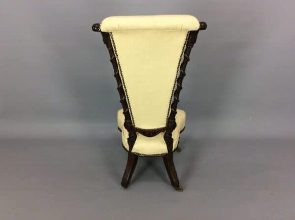 Late Victorian Walnut Bedroom Chair - Image 3