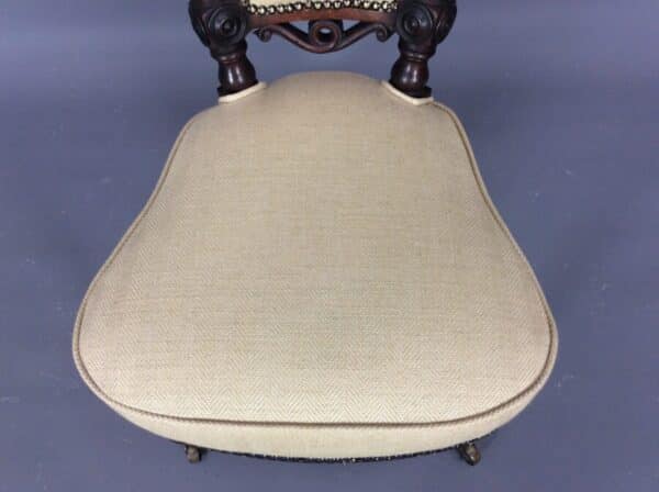 Late Victorian Walnut Bedroom Chair - Image 6