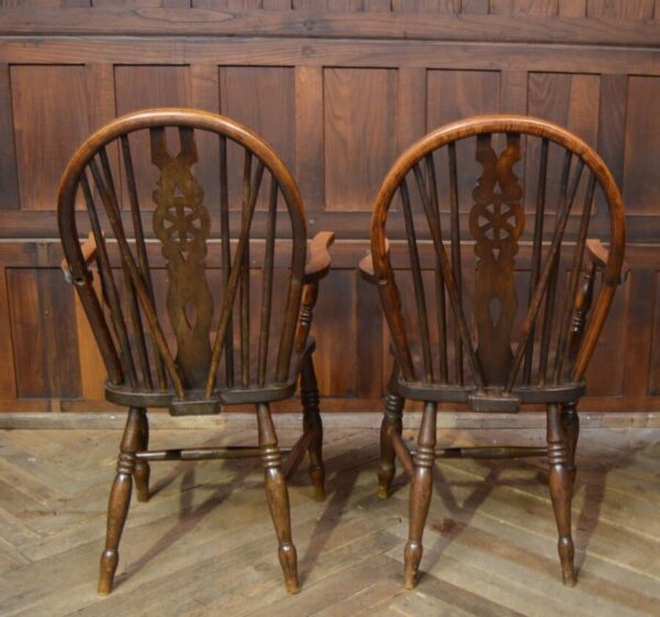 Pair Of Oak Wheel Back Chairs SAI2823 - Image 5