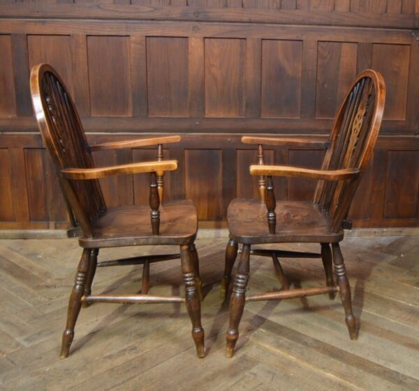 Pair Of Oak Wheel Back Chairs SAI2823 Antique Chairs 8