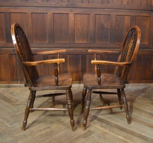 Pair Of Oak Wheel Back Chairs SAI2823 - Image 6