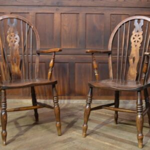 Pair Of Oak Wheel Back Chairs SAI2823 Antique Chairs