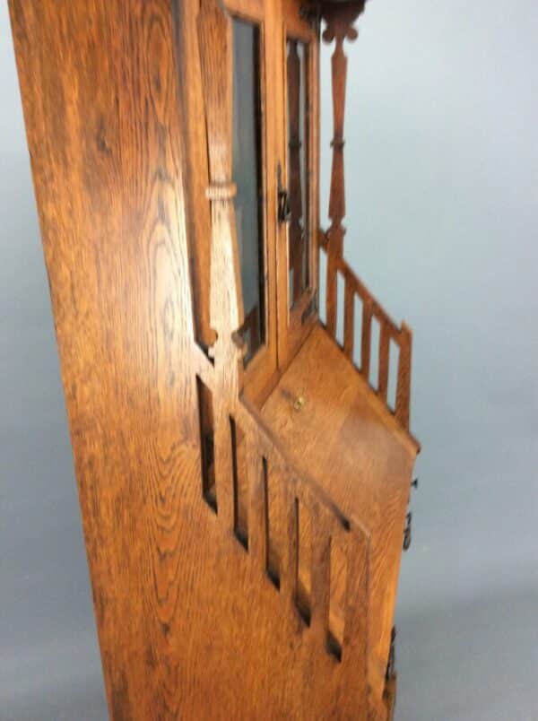 Arts & Crafts Oak Bureau Bookcase c1900 Arts and Crafts Bookcase Antique Bookcases 7