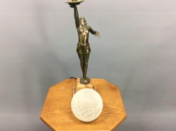 Art Deco Spelter Figural Lamp c1930's - Image 3