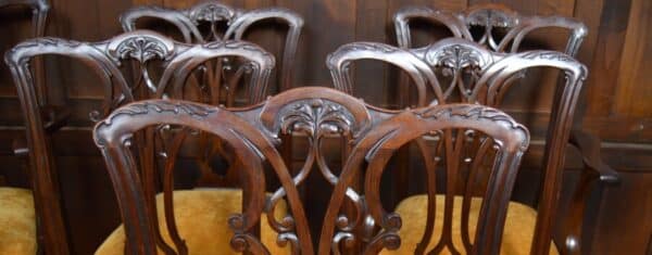 Set Of 8 Chippendale Style Dining Chairs SAI2840 - Image 3