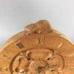 Colin ‘Beaverman’ Almack Yorkshire Rose Oak Clock 1960’s Beaverman Antique Clocks