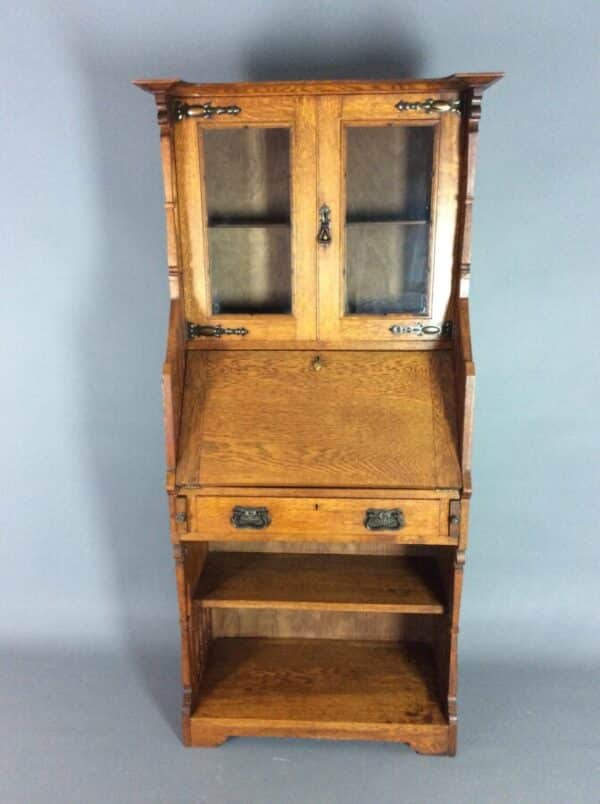 Arts & Crafts Oak Bureau Bookcase c1900 Arts and Crafts Bookcase Antique Bookcases 4