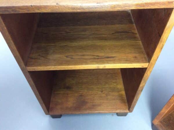 Pair of Cotswold School Oak Bedside Cabinets c1930's - Image 4