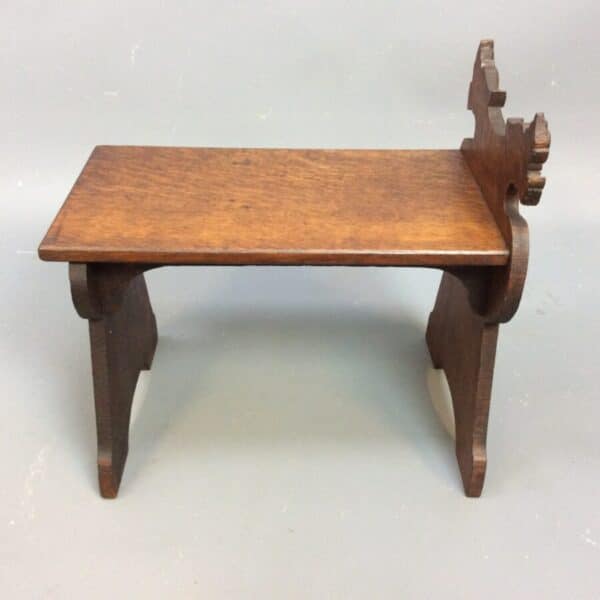 Arts & Crafts Carved Oak Low Occasional Table/Stool c1900 - Image 2