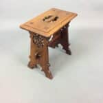 Late 19th Century Gothic Revival Oak Stool c1890 gothic revival Antique Benches