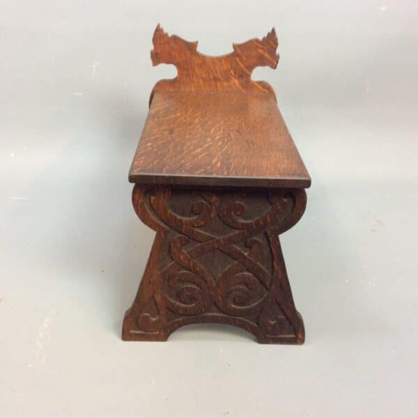 Arts & Crafts Carved Oak Low Occasional Table/Stool c1900 - Image 3