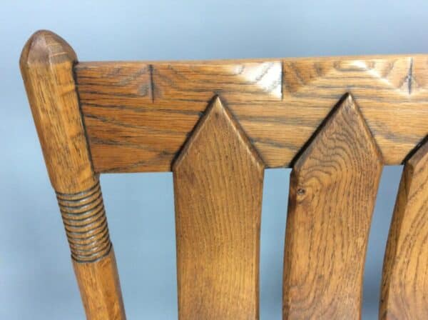 Arts & Crafts William Birch Oak Settle c1905 - Image 6