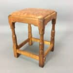 Colin ‘Beaverman’ Almack Oak Stool antique stool Antique Furniture