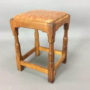 Colin ‘Beaverman’ Almack Oak Stool antique stool Antique Furniture