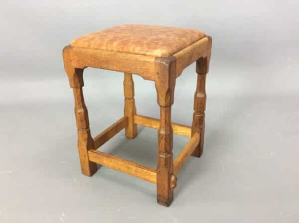 Colin ‘Beaverman’ Almack Oak Stool antique stool Antique Furniture 3