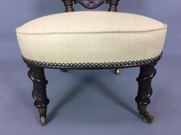 Late Victorian Walnut Bedroom Chair - Image 5