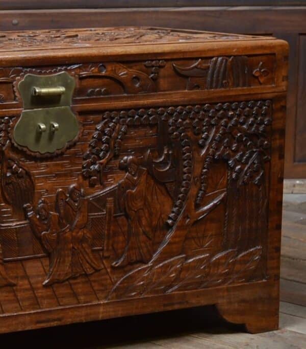 Oriental Camphor Wood Blanket / Storage Box SAI2848 Antique Chests 5