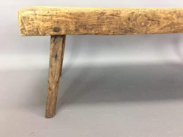 Large 19th Century Welsh Oak Pig Bench bench Antique Benches 5