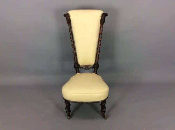 Late Victorian Walnut Bedroom Chair