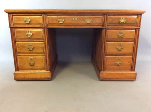 Late Victorian Walnut Pedestal Desk by Maple & Co c1890 - Image 2
