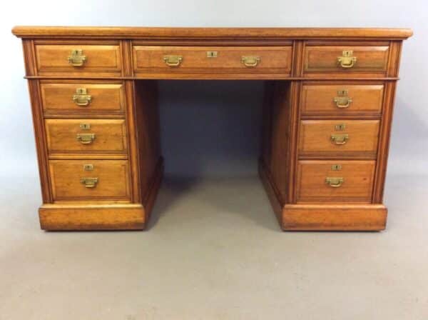 Late Victorian Walnut Pedestal Desk by Maple & Co c1890 desk Antique Desks 4