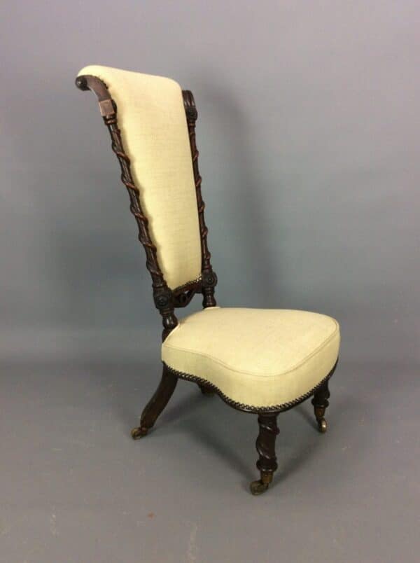 Late Victorian Walnut Bedroom Chair - Image 2