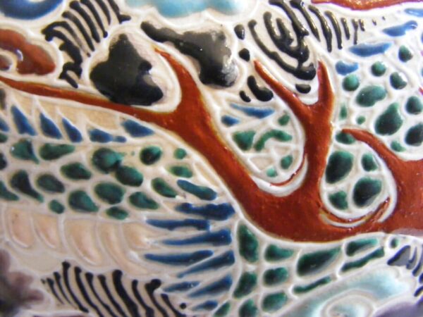 Large stunning Chinese ovoid vase wonderful COLOURFUL enamel 2 dragons - Image 9