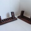 Rare PAIR wooden Jade Plaque Stands Chinese Very Old