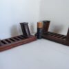 Rare PAIR wooden Jade Plaque Stands Chinese Very Old - Image 5
