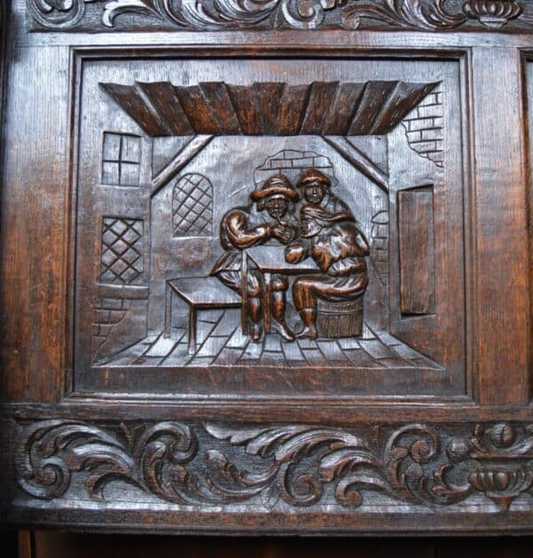 Victorian Oak Settle / Hall Seat / Monks Bench SAI2830 - Image 3