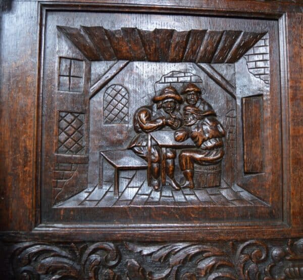 Victorian Oak Settle / Hall Seat / Monks Bench SAI2830 - Image 4