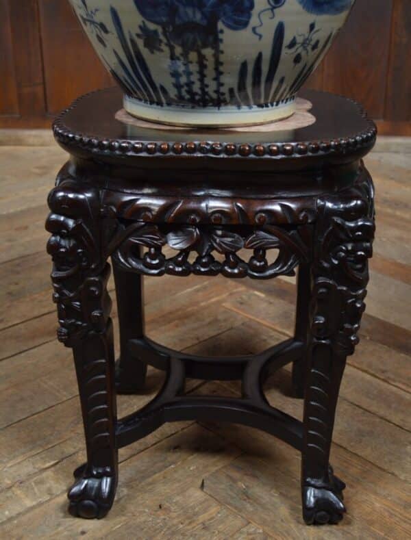 Chinese Marble Top Occasional Table/plant Stand SAI2843 - Image 2
