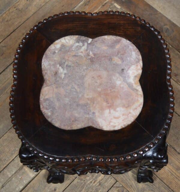 Chinese Marble Top Occasional Table/plant Stand SAI2843 - Image 3