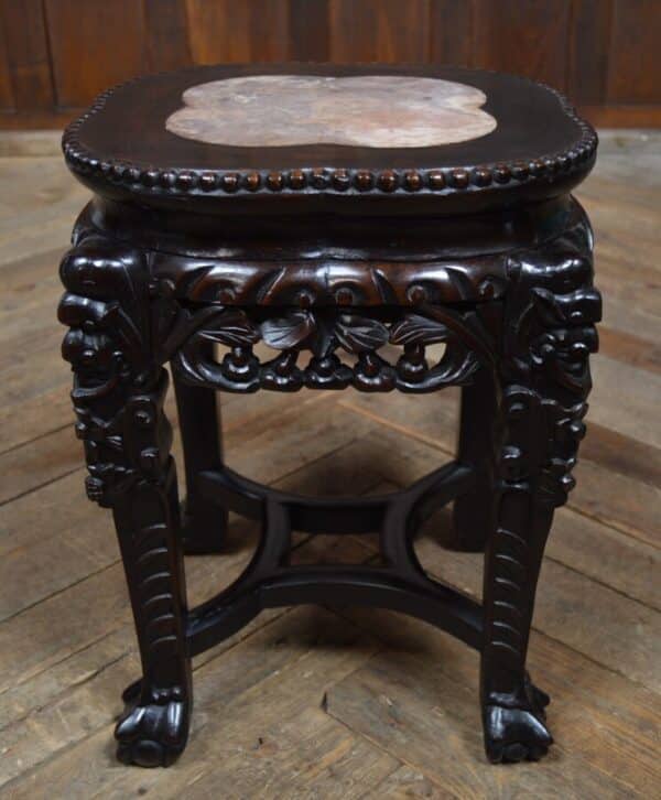 Chinese Marble Top Occasional Table/plant Stand SAI2843 - Image 4
