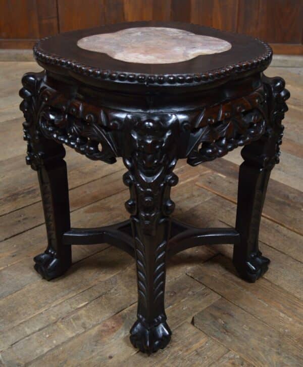 Chinese Marble Top Occasional Table/plant Stand SAI2843 - Image 15