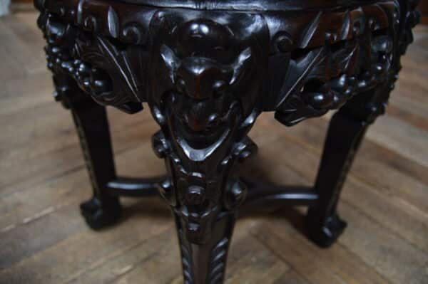 Chinese Marble Top Occasional Table/plant Stand SAI2843 - Image 13