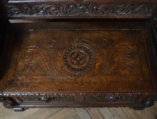 Victorian Oak Settle / Hall Seat / Monks Bench SAI2830 - Image 12